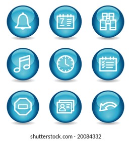 Organizer web icons, blue glossy sphere series