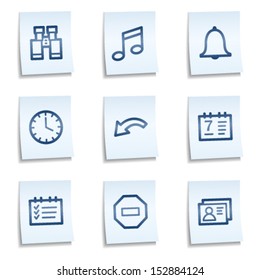Organizer web icons, blue notes