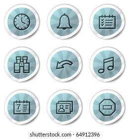 Organizer web icons, blue shine stickers series