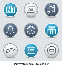 Organizer web icons, circle blue buttons