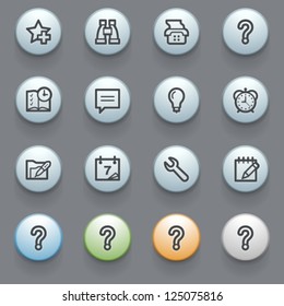 Organizer web icons with color buttons on gray background.