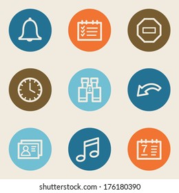 Organizer web icons , color circle buttons