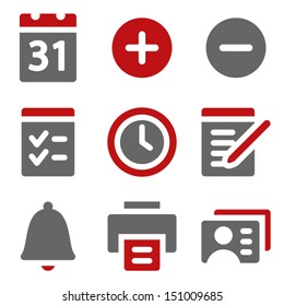 Organizer web icons, dark red and grey