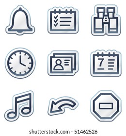 Organizer web icons, deep blue contour sticker series