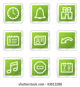 Organizador de iconos web, serie de pegatinas cuadradas verdes