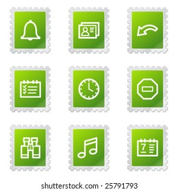 Organizer web icons, green stamp series