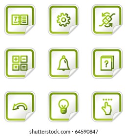 Organizer web icons, green stickers series