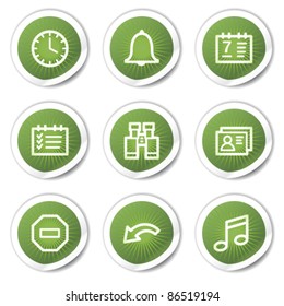 Organizer web icons, green stickers