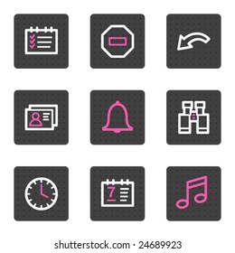 Organizer web icons, grey square buttons series