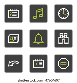 Organizer web icons, grey square buttons series