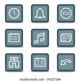 Organizer web icons, grey square buttons