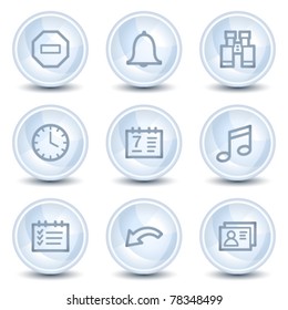 Organizer web icons, light blue glossy circle buttons