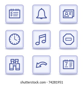 Organizer web icons, light violet glossy buttons