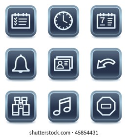 Organizer web icons, mineral square buttons series