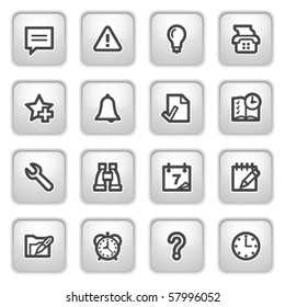 Organizer web icons on gray buttons.