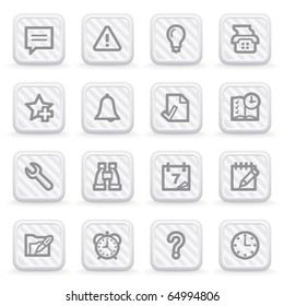 Organizer web icons on gray buttons.