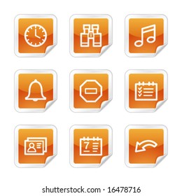 Organizer web icons, orange glossy sticker series