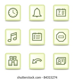 Organizer web icons, salad green buttons