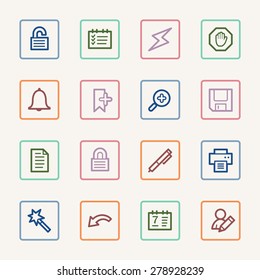 Organizer Web Icons Set