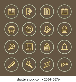 Organizer web icons set, coffee series