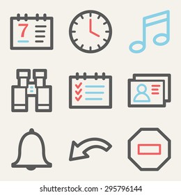 Organizer web icons, square buttons