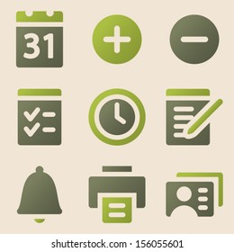 Organizer web icons vintage color series