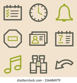Organizer web icons, vintage series