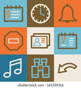 Organizer web icons, vintage series