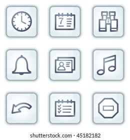Organizer web icons, white square buttons series