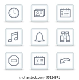 Organizer web icons, white square buttons