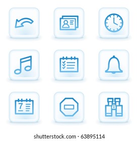 Organizer web icons , white square buttons