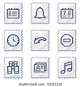Organizer web icons, white stamp series