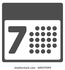 Organizer Week vector icon. Style is flat symbol, gray color, rounded angles, white background.