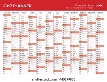 Organizer for year 2017