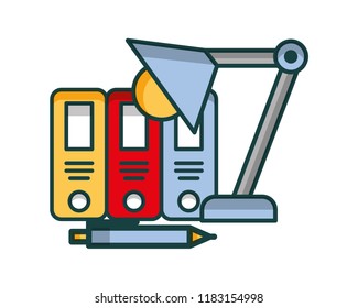 organizing folder with lamp