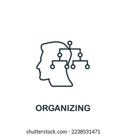 Organizing icon. Monochrome simple Life Skills icon for templates, web design and infographics