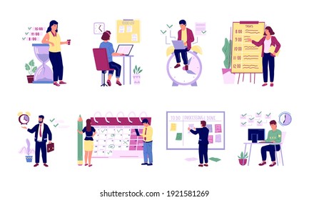 Organizing Office Work Successful People Planning Stock Vector (Royalty ...