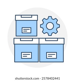 Organizing Services icon. Storage Bins Representing Tidy and Well-Arranged Spaces