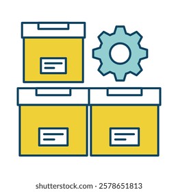 Organizing Services – Storage Bins Representing Neat and Well-Arranged Spaces for Homes or Offices, Maximizing Space Efficiency and Creating a Tidy Environment. Vector illustration.