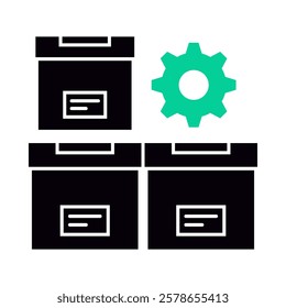 Organizing Services – Storage Bins Representing Neat and Well-Arranged Spaces for Homes or Offices, Maximizing Space Efficiency and Creating a Tidy Environment. Vector illustration.