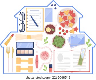 Organizing stuff in home flat concept vector spot illustration. Decluttering. Editable 2D cartoon image on white for web design. Tidying up house creative idea for website, mobile, magazine