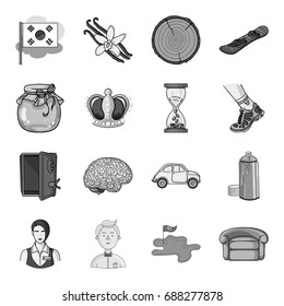 organizing, trade, medicine and other web icon in monochrome style. tourism, bank, travel icons in set collection.