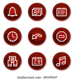 Organizrer web icons, dark red circle buttons
