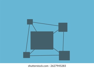 Organogram pattern with squares connected in a grid