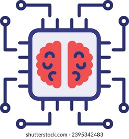 Organoide Intelligenz, Vektorsymbol-Design, Vorhersagemodelle oder adaptive Kontrollsymbole künstliche Intelligenz, tiefe Lernobjekte, Labor Grown semi-biologischen Computer Chip Konzept