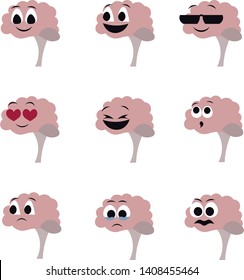 Organs of the human body in the style of cartoon. Brain, health, disease. Design for medical poster, print, scheme, greeting card, flyer. Medical icons.