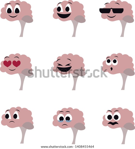Organs Human Body Style Cartoon Brain Stock Vector (Royalty Free ...