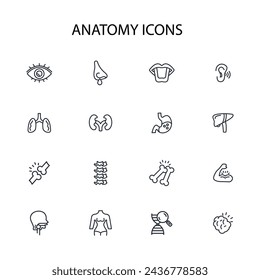 Icono de órganos. Anatomía humana icono set.vector.Trazo editable.signo de estilo lineal para el uso de diseño web,logo.Ilustración de símbolo.