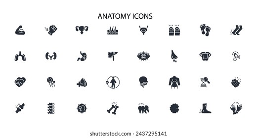 organs icon. anatomy human icon set.vector.Editable stroke.linear style sign for use web design,logo.Symbol illustration.