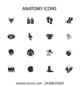 Icono de órganos. Anatomía humana icono set.vector.Trazo editable.signo de estilo lineal para el uso de diseño web,logo.Ilustración de símbolo.